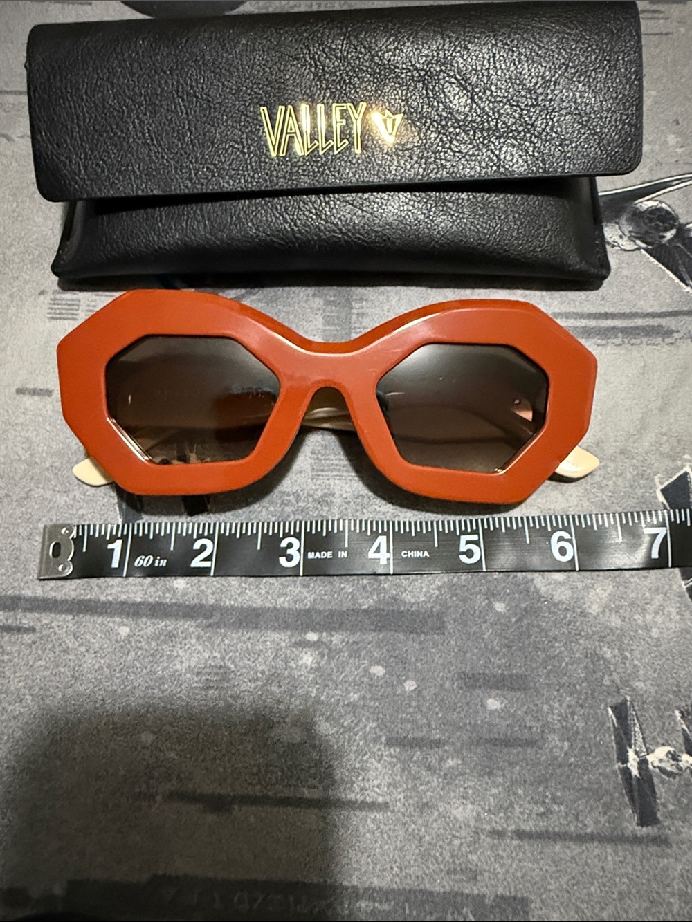 VALLEY EYEWEAR OPERA SUNGLASSES RED BONE EUC - Picture 5 of 6